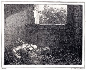Ragnar gettato nella fossa dei serpenti da Re Aelle